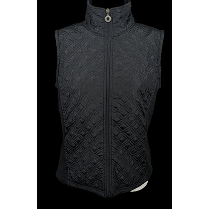 Preppy Chic Black Quilted Winter Vest by E-Studio