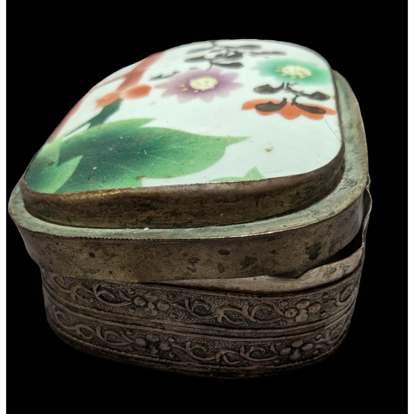 Vintage Chinese Porcelain Shard Trinket Box