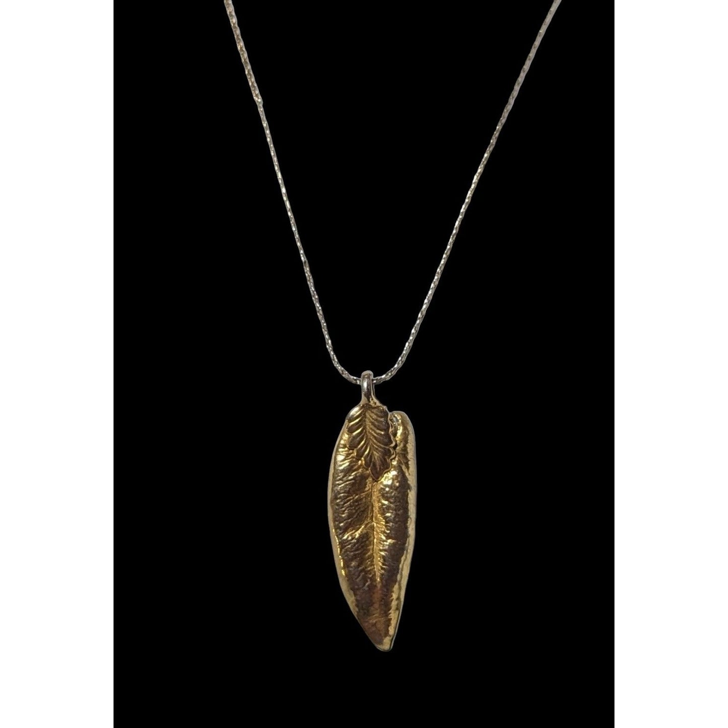 Vintage Gold Electroplated Natural Leaf Necklace