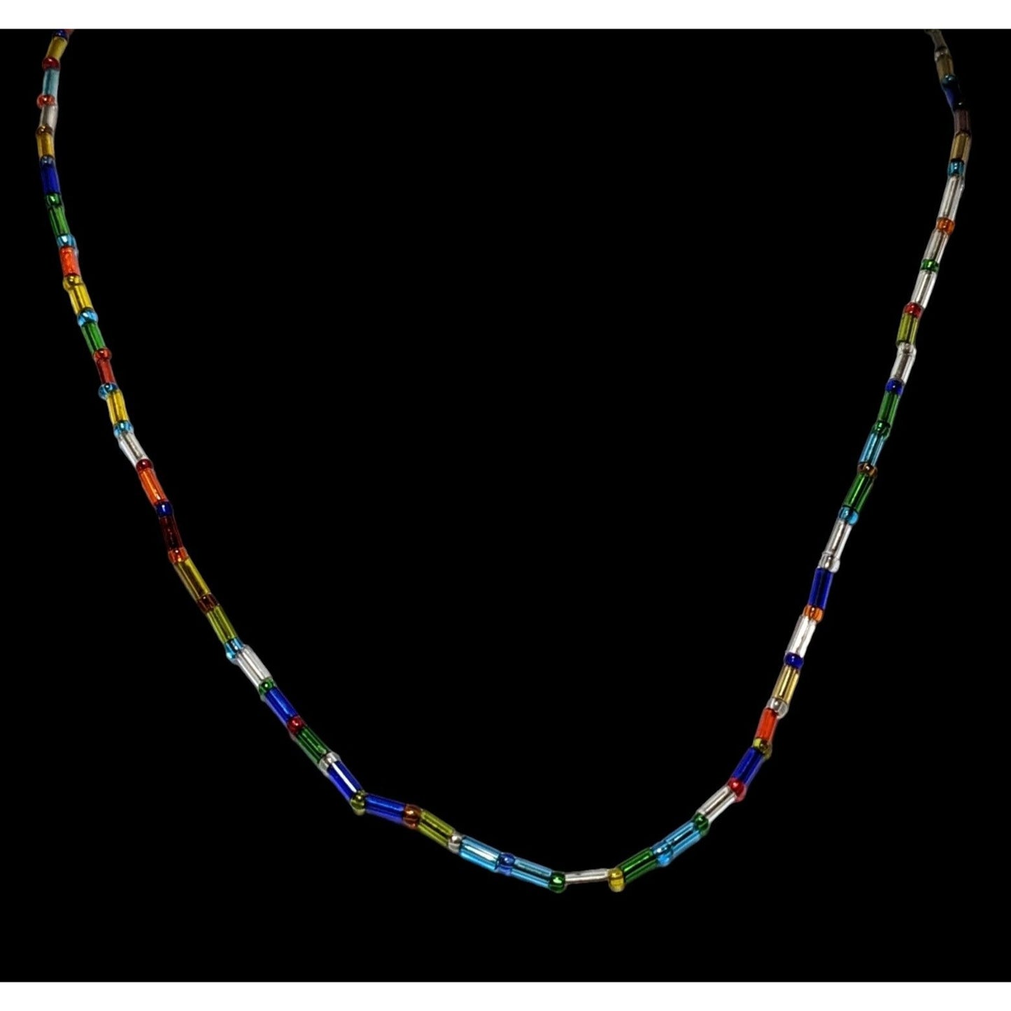 Simple Rainbow Glass Necklace