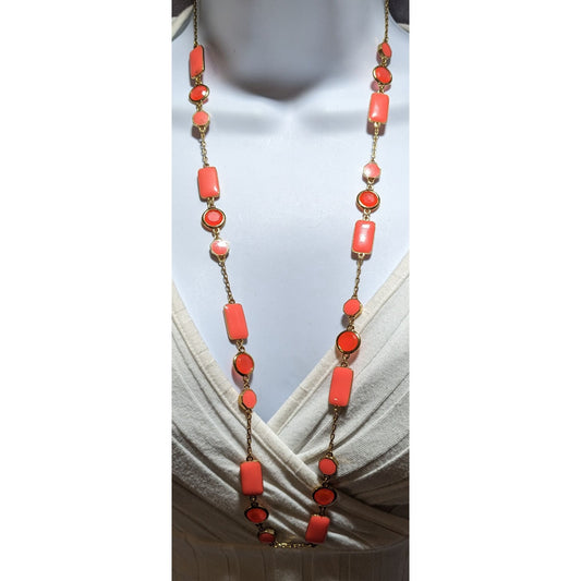 Kate Spade Orange And Gold Necklace