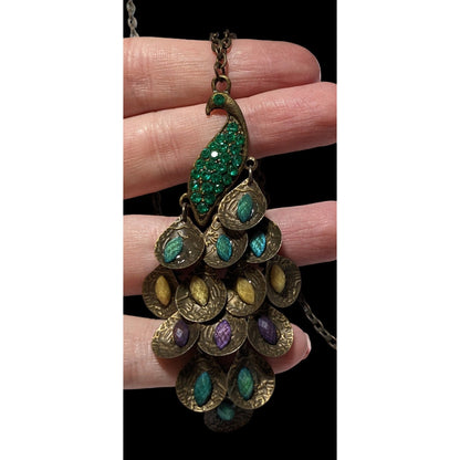 Green Bohemian Peacock Necklace