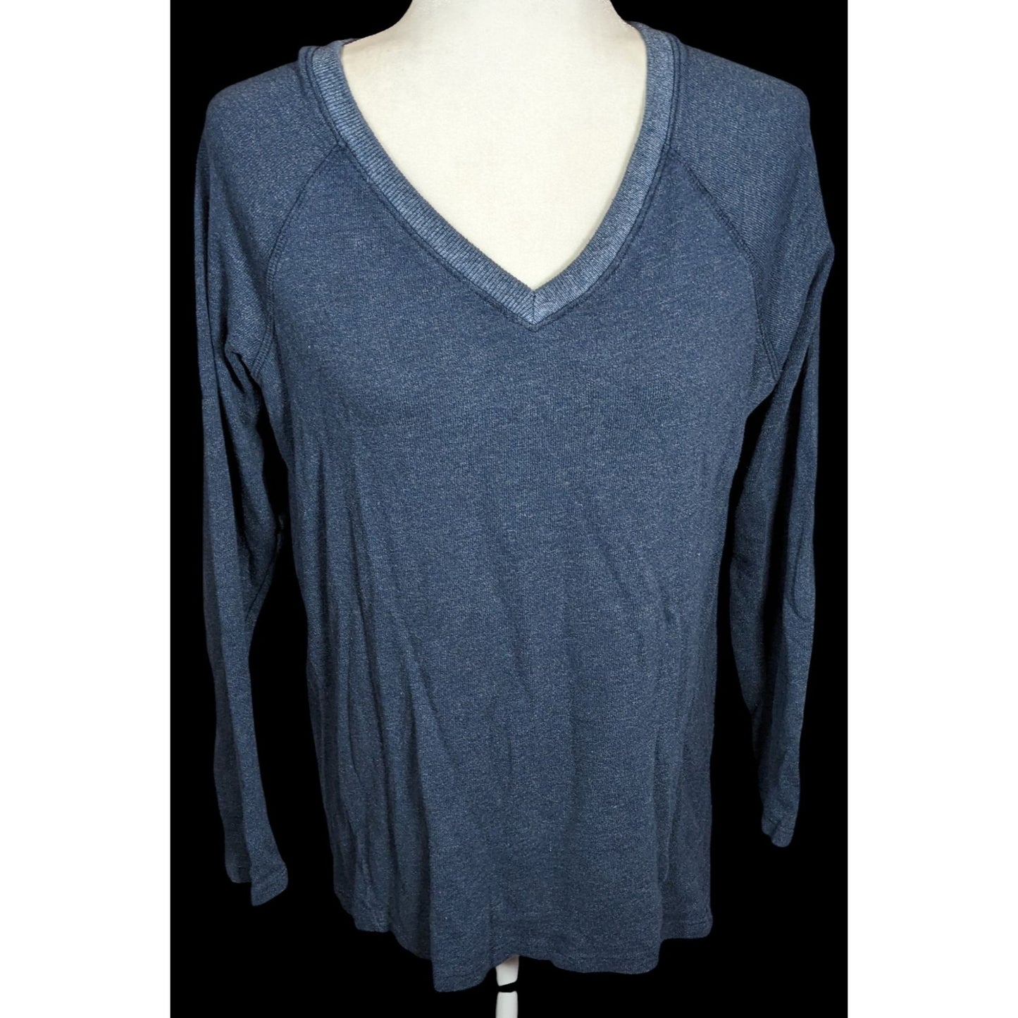 Vintage C&C California Blue Long Sleeve Front And Back V Neck Shirt