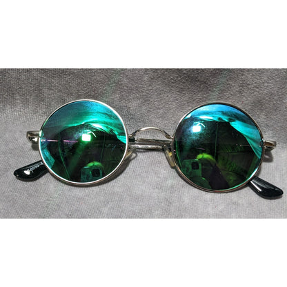 Retro Round Metallic Lens Sunglasses