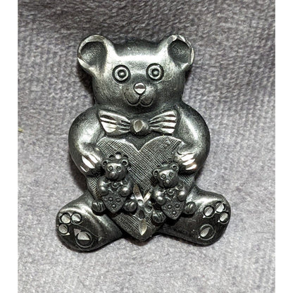 Vintage Teddy Bear Brooch And Earrings