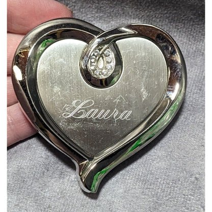 Things Remembered Silver Heart Compact Mirror