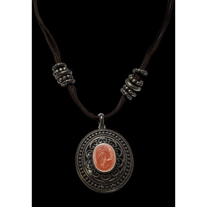 Victorian Style Enamel Medallion Necklace