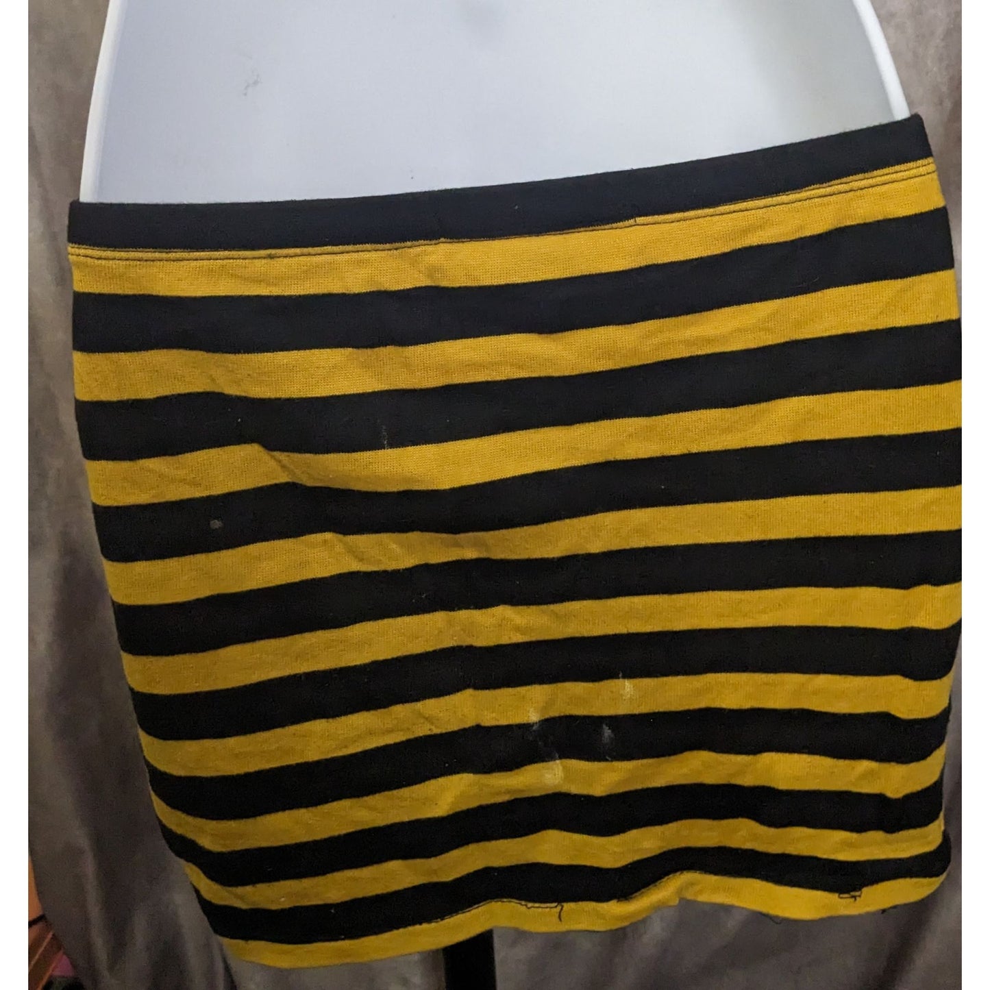 Forever 21 Black And Yellow Striped Mini Skirt