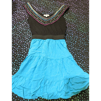 Delia's Black And Blue Fancy Collared Dress