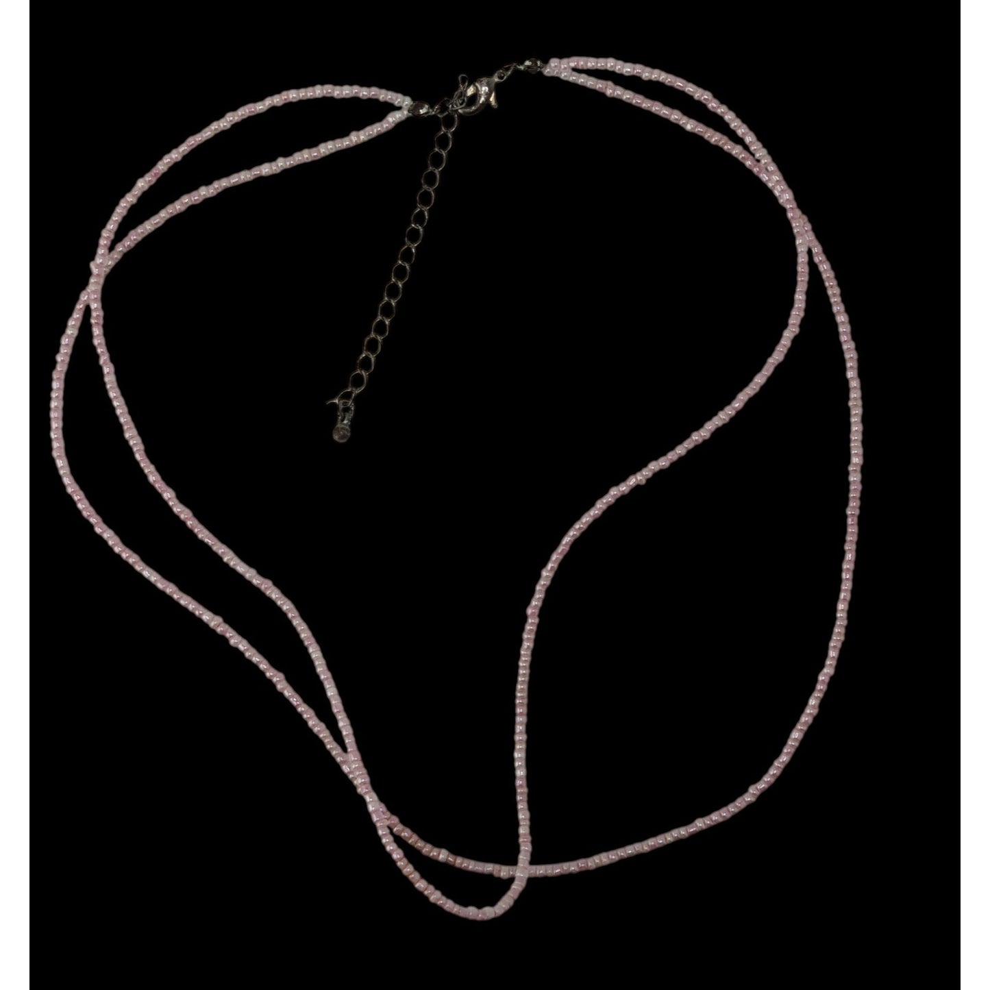 Pastel Pink Seed Bead Necklace Minimalist Y2K Layering Choker Coquette