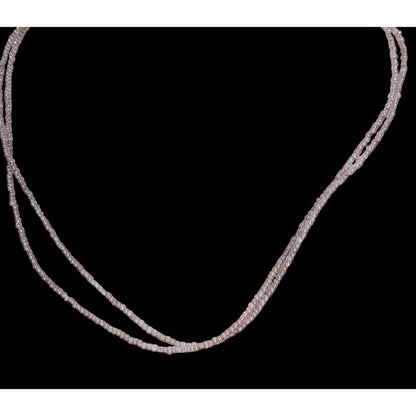 Pastel Pink Seed Bead Necklace Minimalist Y2K Layering Choker Coquette