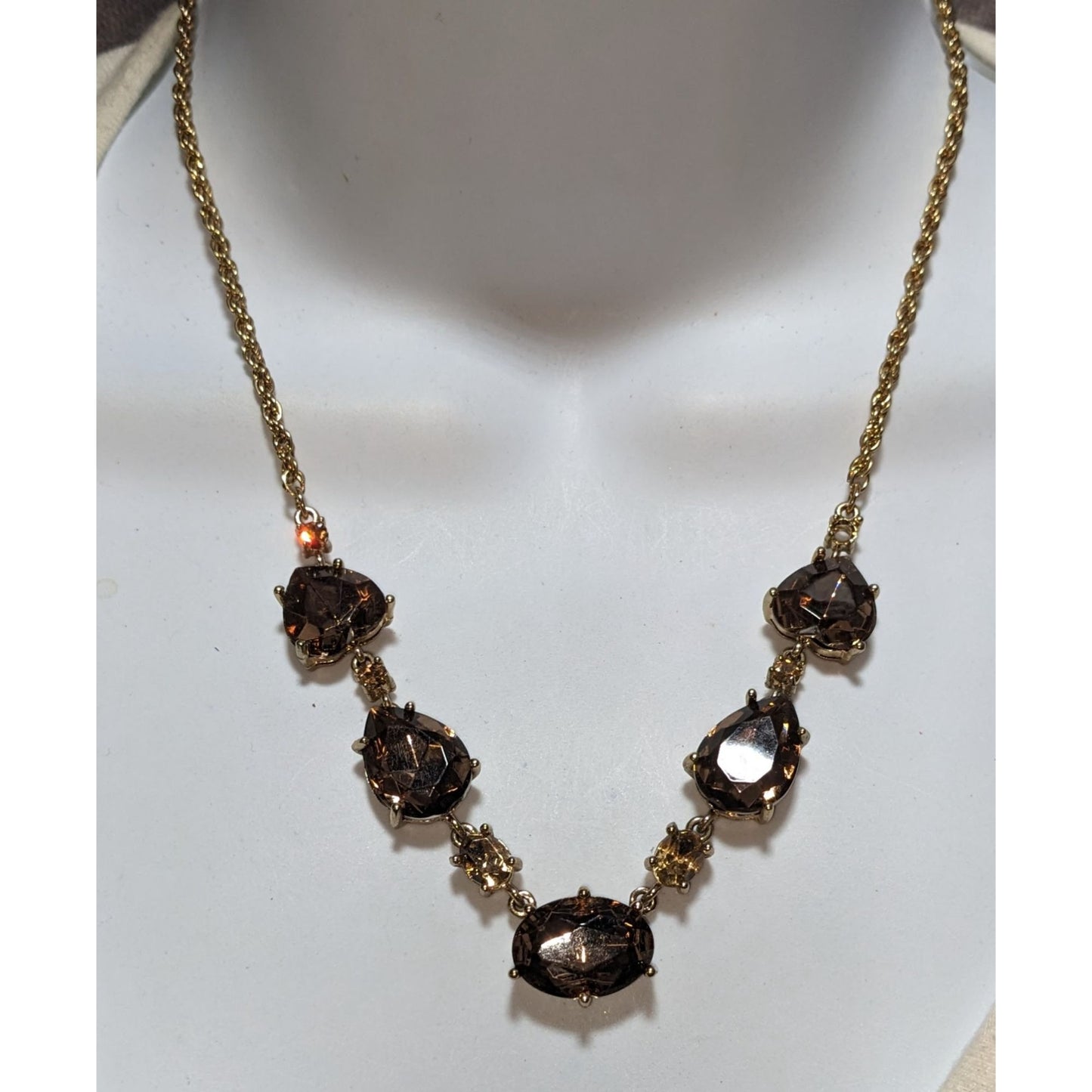 Elegant Brown Glass Necklace