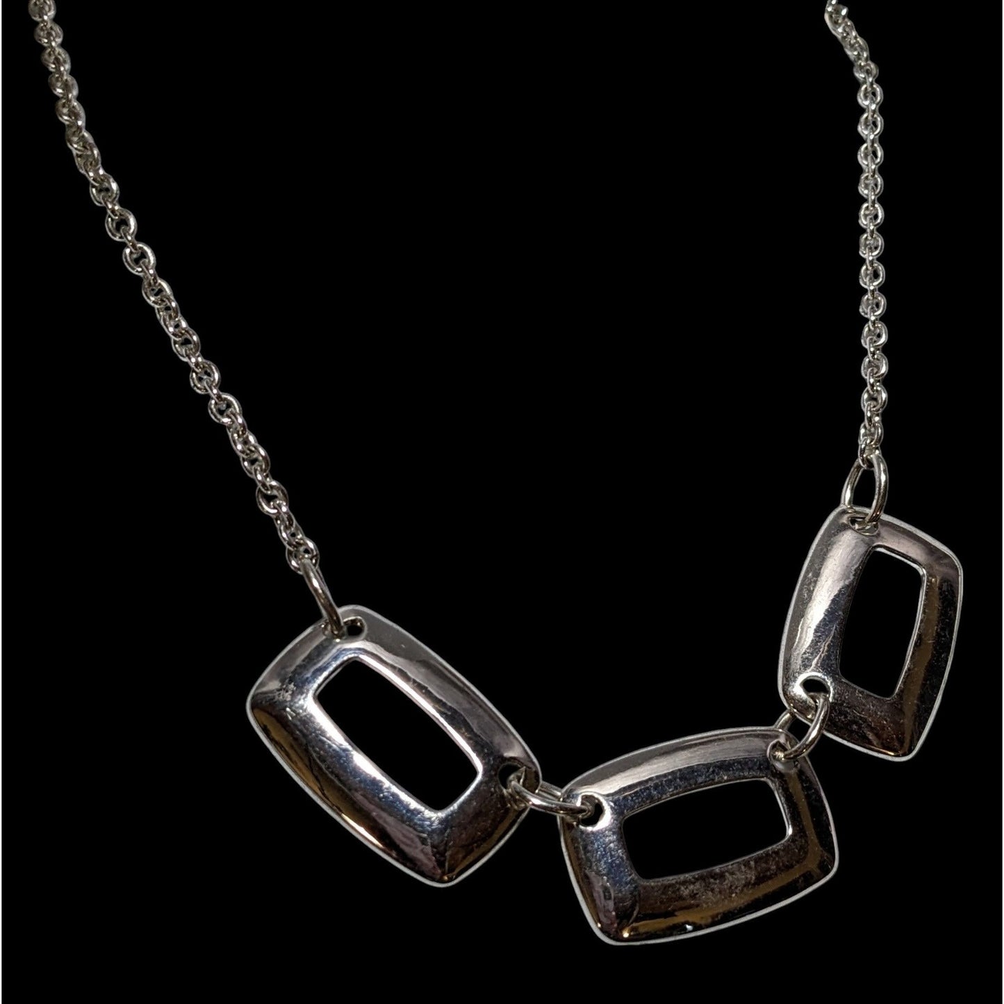 Modern Geometric Liz Claiborne Silver Necklace