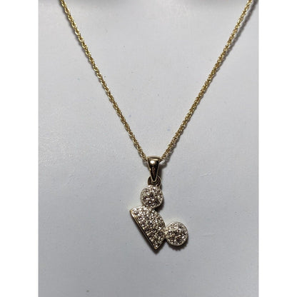 Disney Crystal Mickey Pave Pendant Necklace