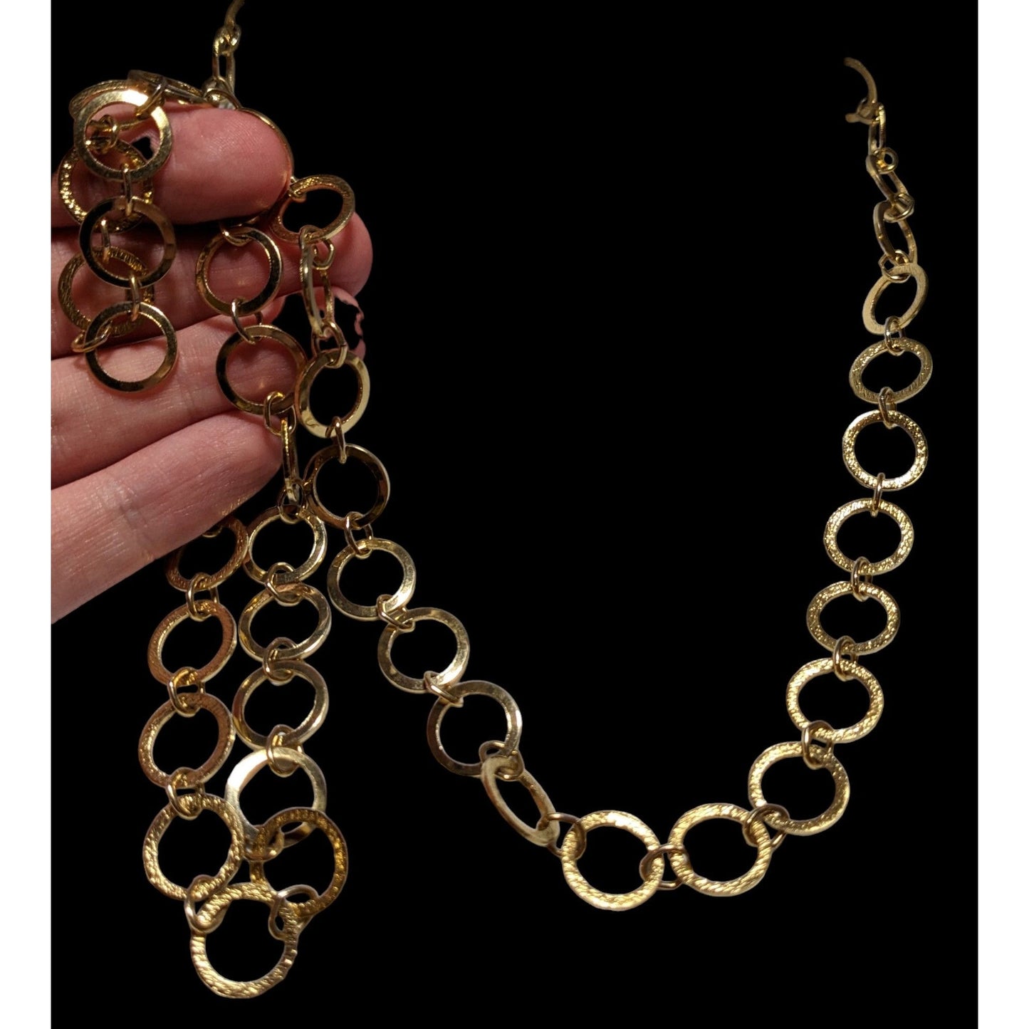 Gold-Tone Circle Link Chain Necklace