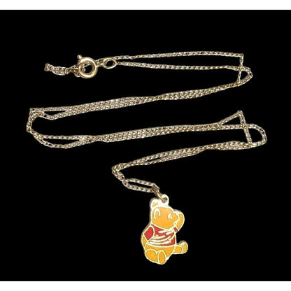 Vintage Minimalist Disney Pooh Charm Necklace