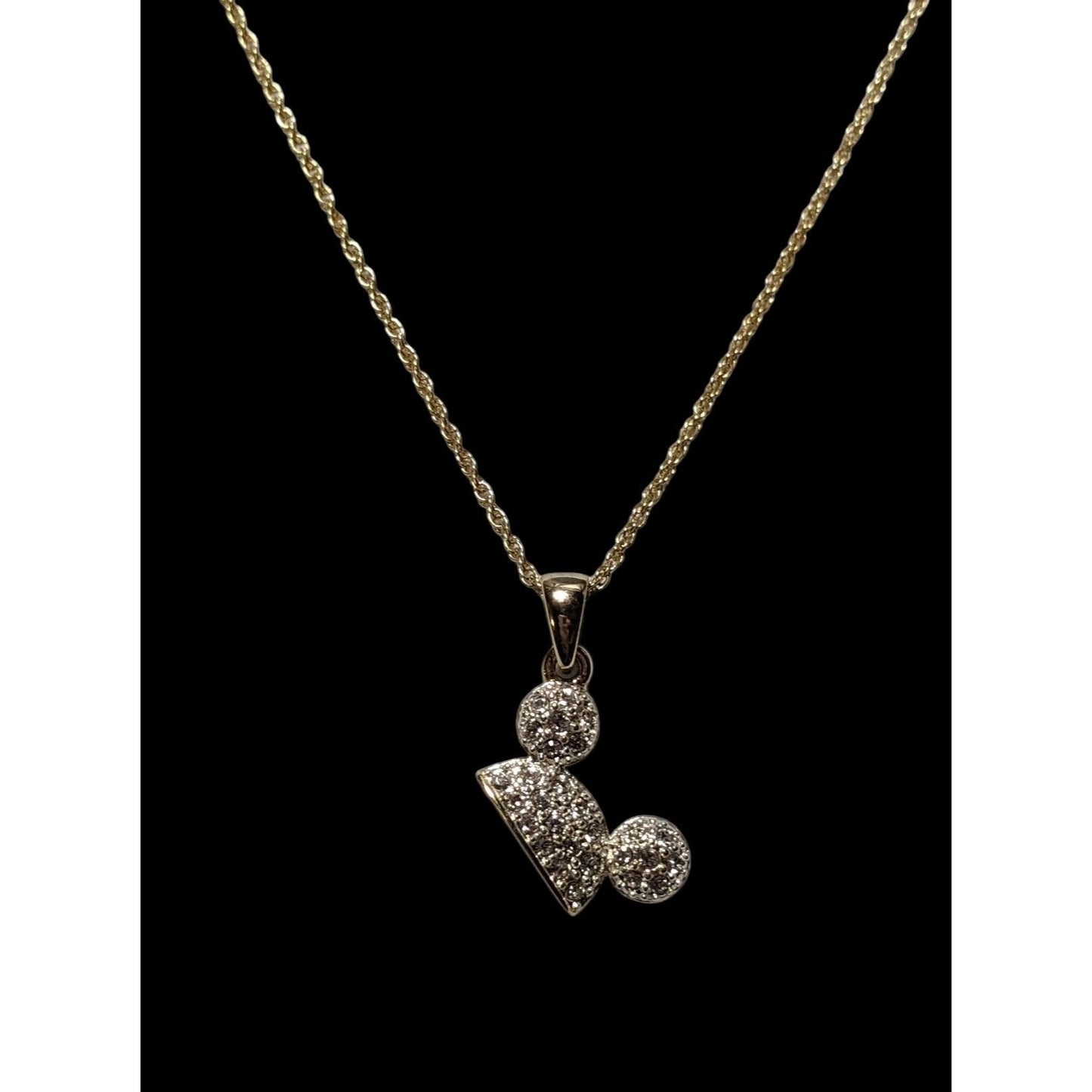 Disney Crystal Mickey Pave Pendant Necklace