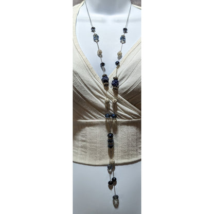 Sparkly Glass Beaded Y Necklace