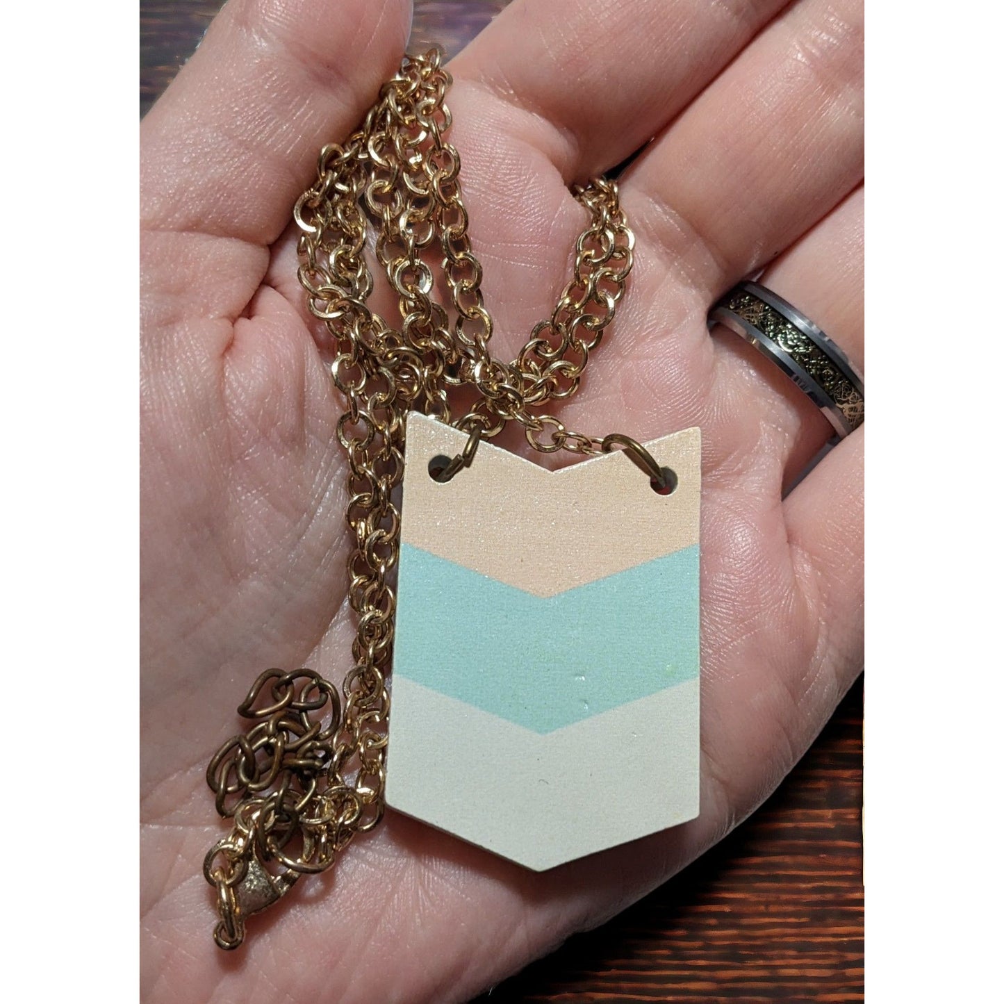 Striped Pastel Chevron Necklace