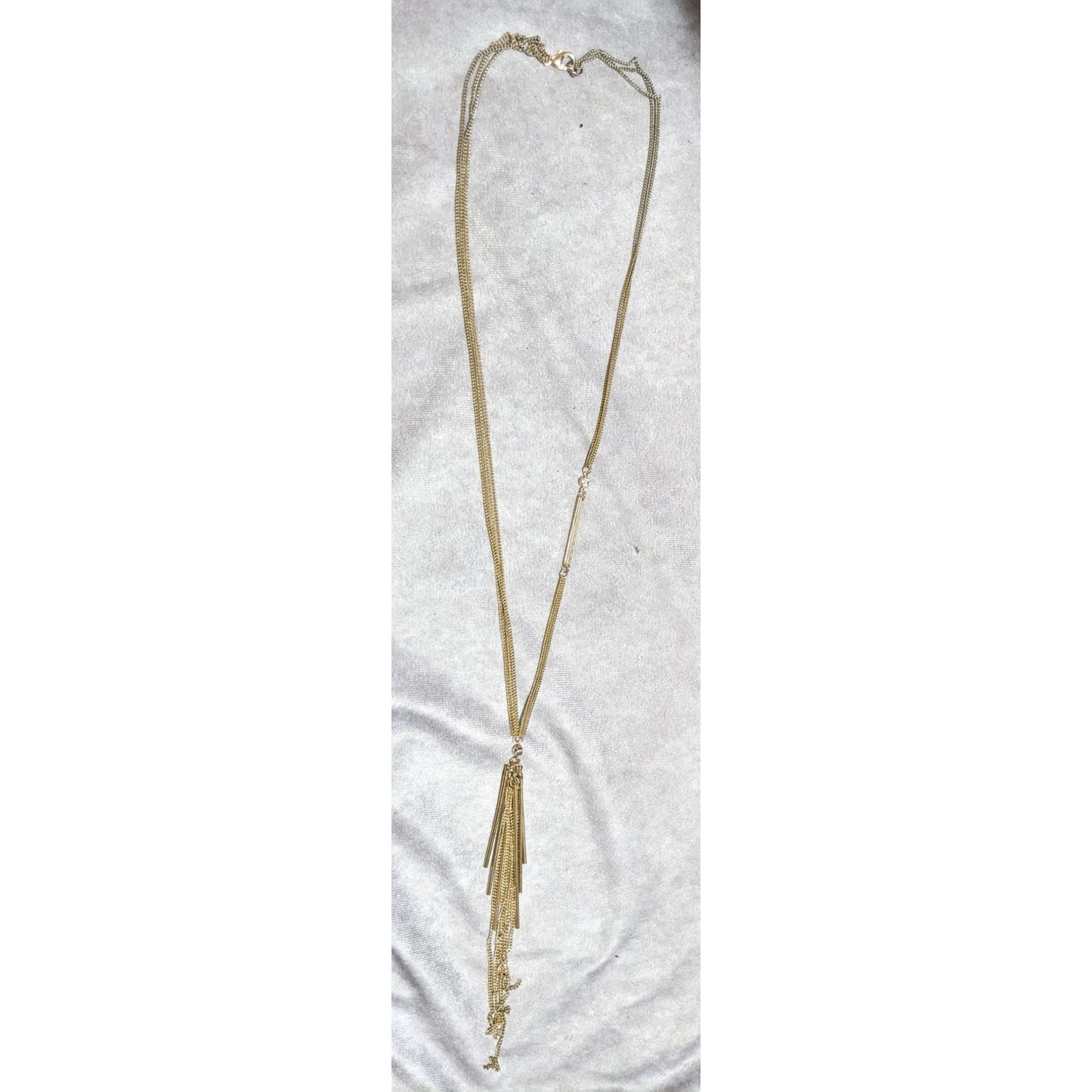 Vintage Abstract Pillar Tassel Necklace