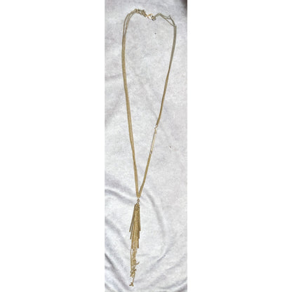 Vintage Abstract Pillar Tassel Necklace