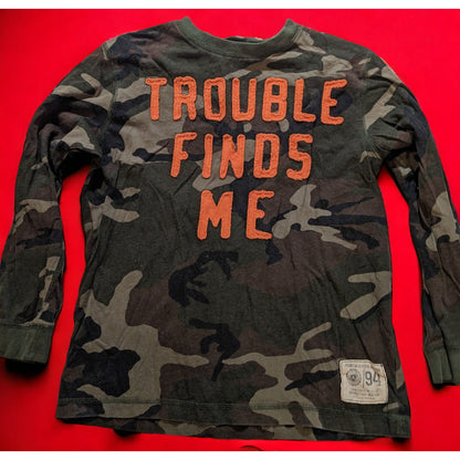 Old Navy Camo Trouble Finds Me Shirt