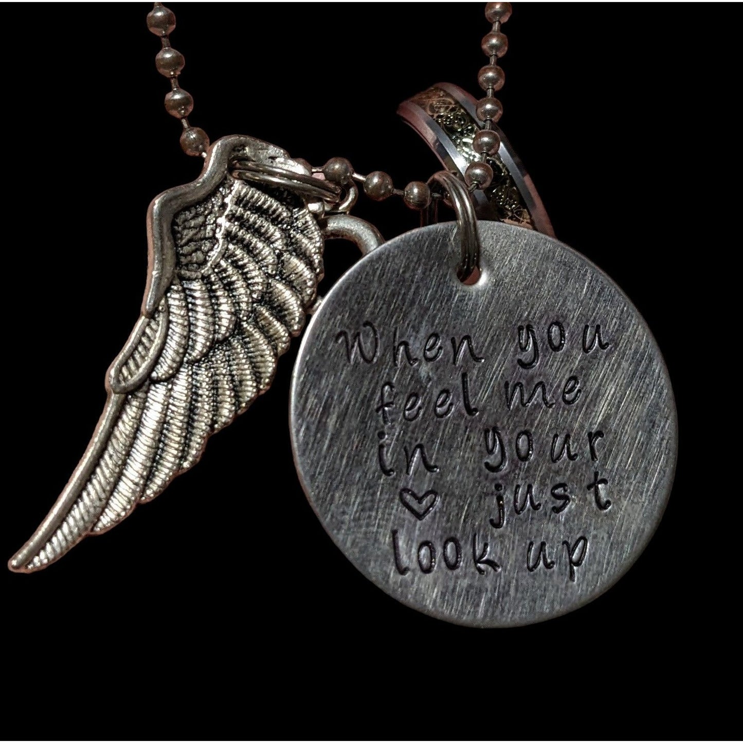 Handmade Silver Angel Wing Charm Necklace