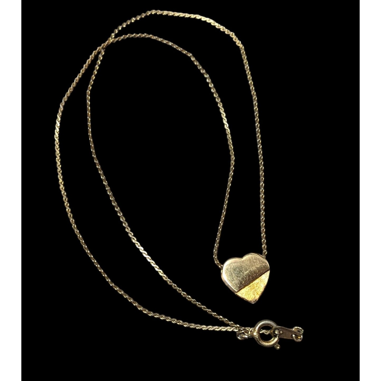 Minimalist Gold Tone Heart Pendant Necklace