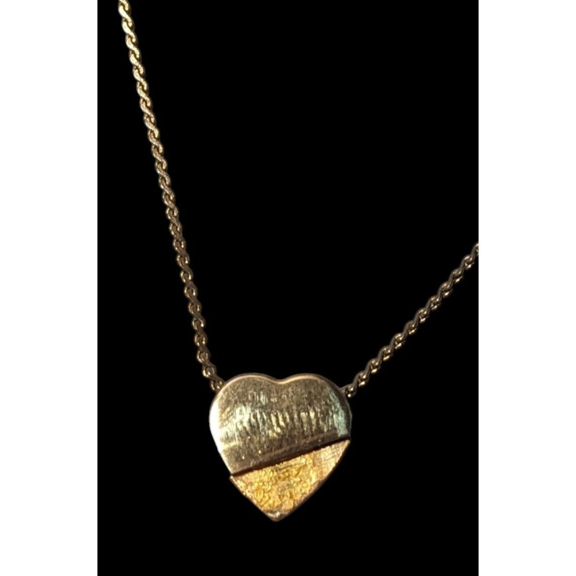 Minimalist Gold Tone Heart Pendant Necklace