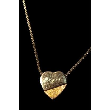 Minimalist Gold Tone Heart Pendant Necklace