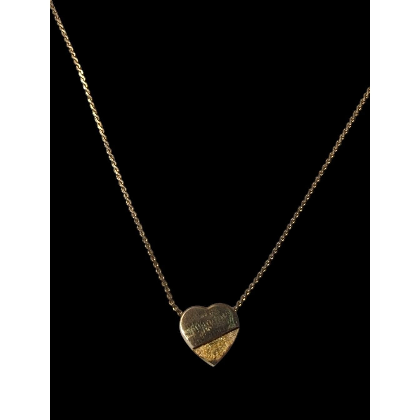 Minimalist Gold Tone Heart Pendant Necklace