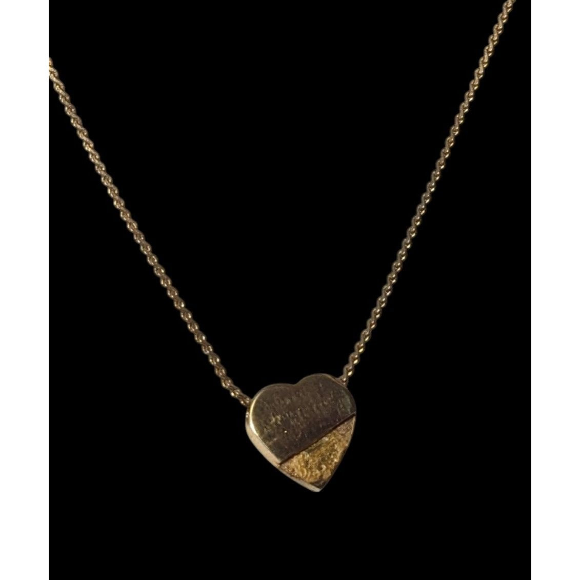 Minimalist Gold Tone Heart Pendant Necklace