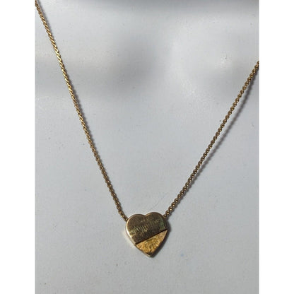 Minimalist Gold Tone Heart Pendant Necklace