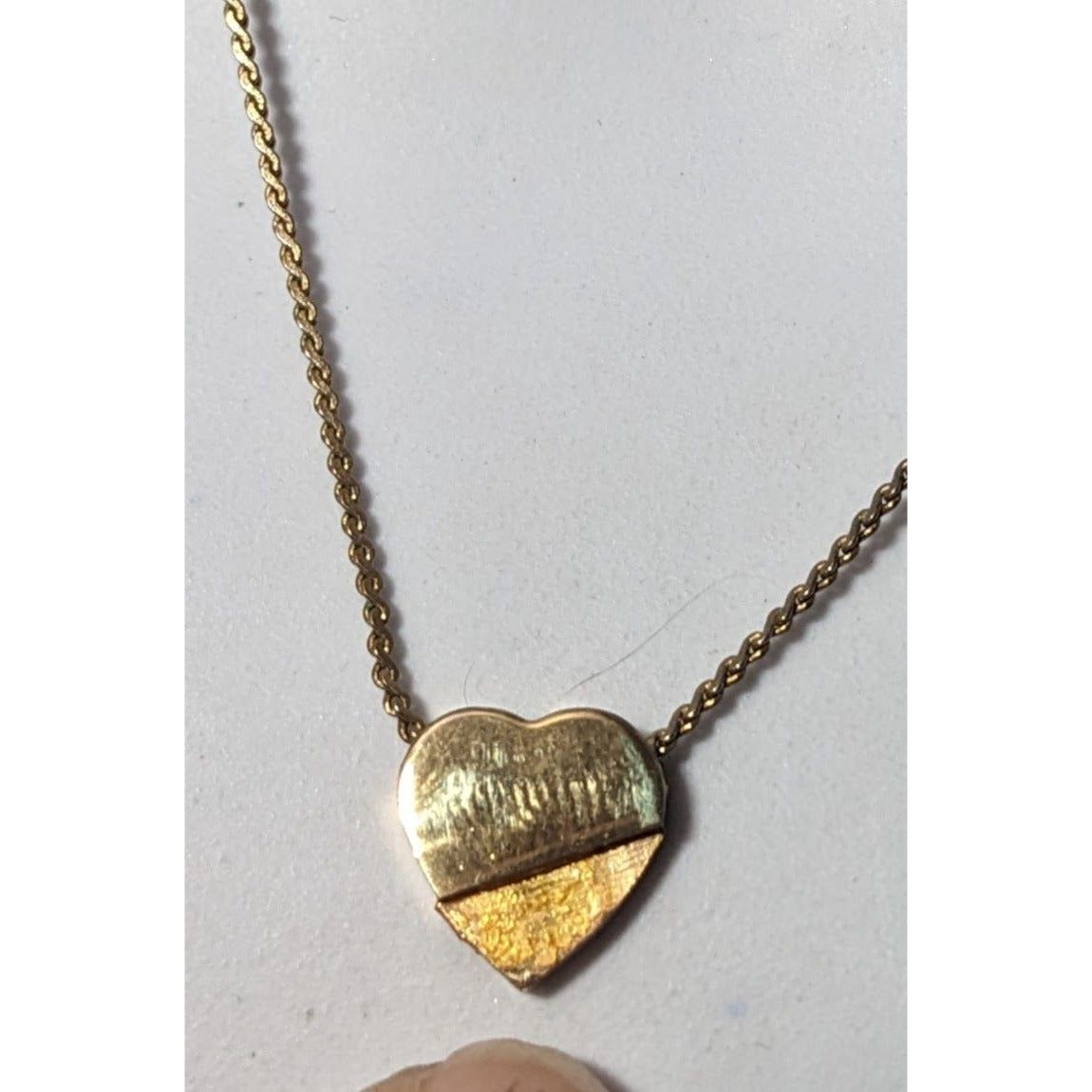 Minimalist Gold Tone Heart Pendant Necklace