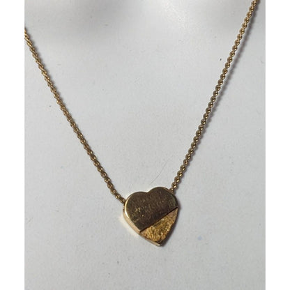 Minimalist Gold Tone Heart Pendant Necklace