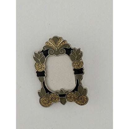 Vintage Floral Enamel Picture Frame Brooch