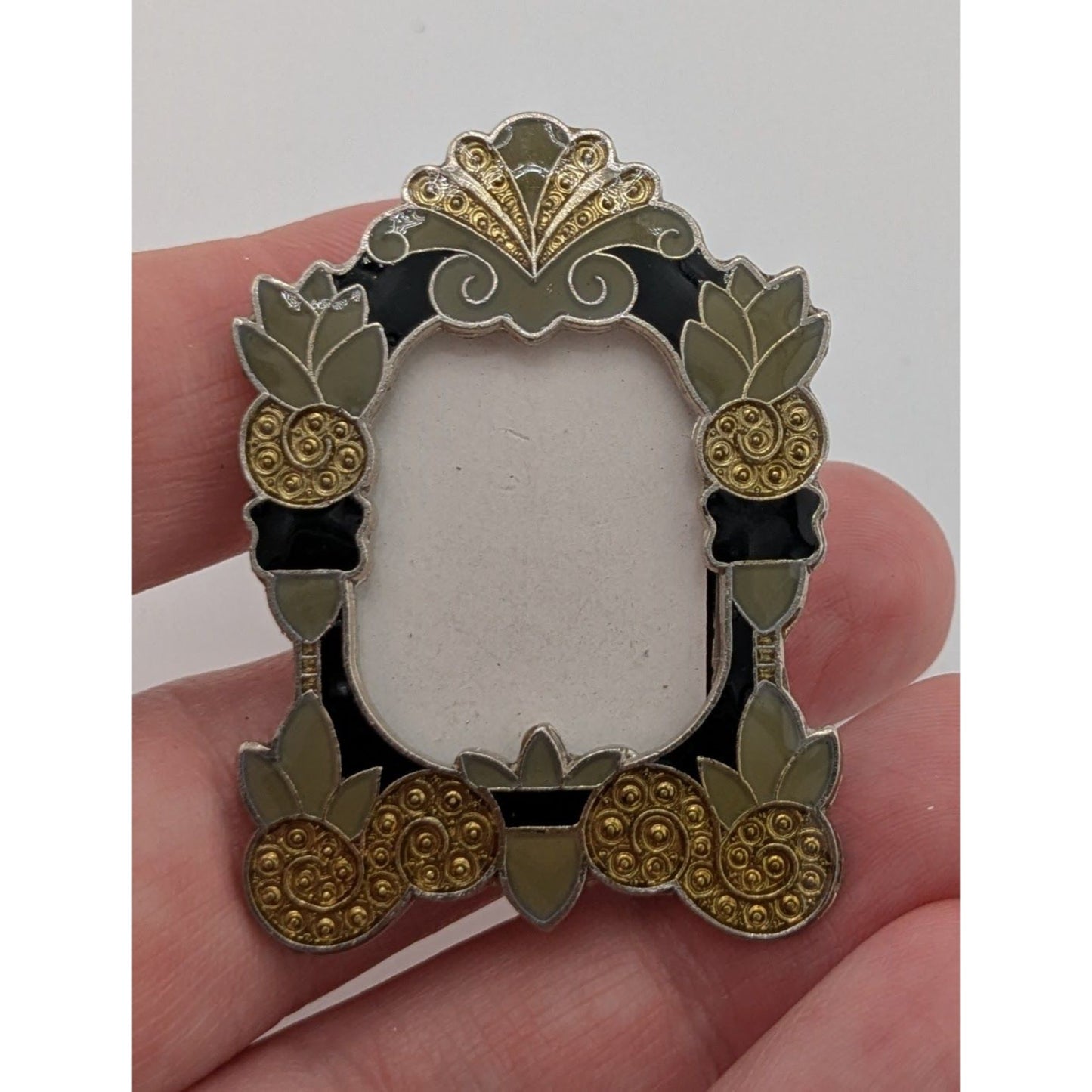Vintage Floral Enamel Picture Frame Brooch