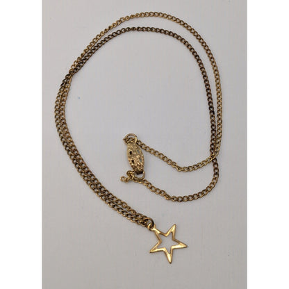 Vintage Dainty Open Heart Pendant Necklace Gold Tone Minimalist Romantic Jewelry