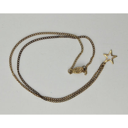Vintage Dainty Open Heart Pendant Necklace Gold Tone Minimalist Romantic Jewelry
