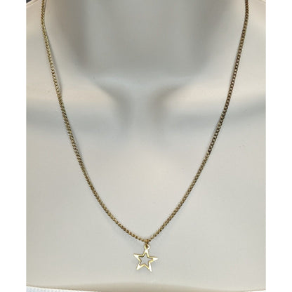 Vintage Dainty Open Heart Pendant Necklace Gold Tone Minimalist Romantic Jewelry