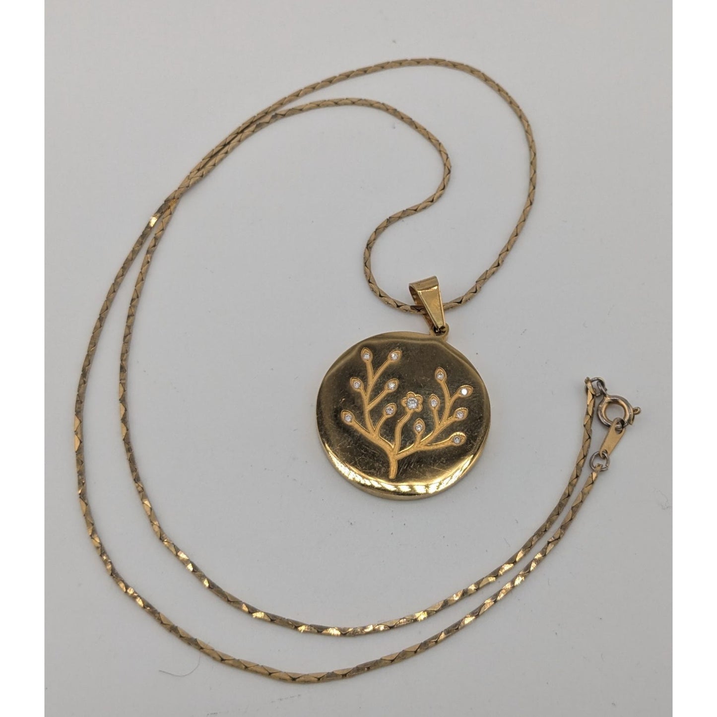 Steeltime Tree Of Life Pendant Stainless Steel Pendant Necklace With Rhinestones
