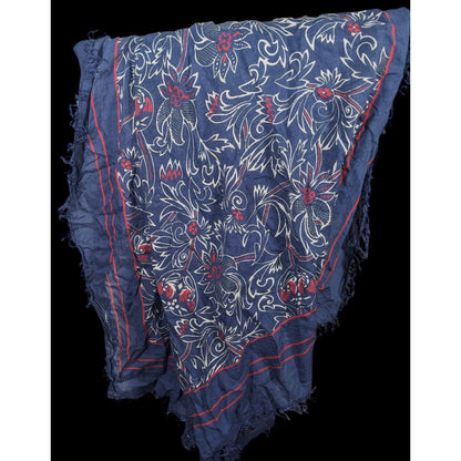 Les Petites France Blue And White Floral Scarf
