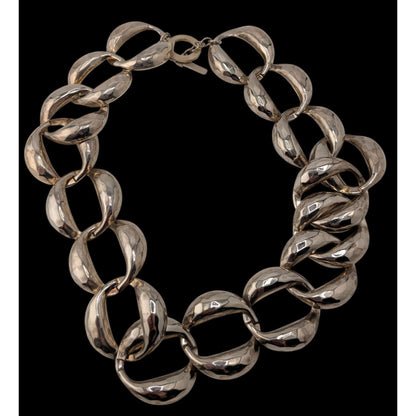 Chunky Silver Chain Necklace Statement Bold Modern Minimalist Link Jewelry