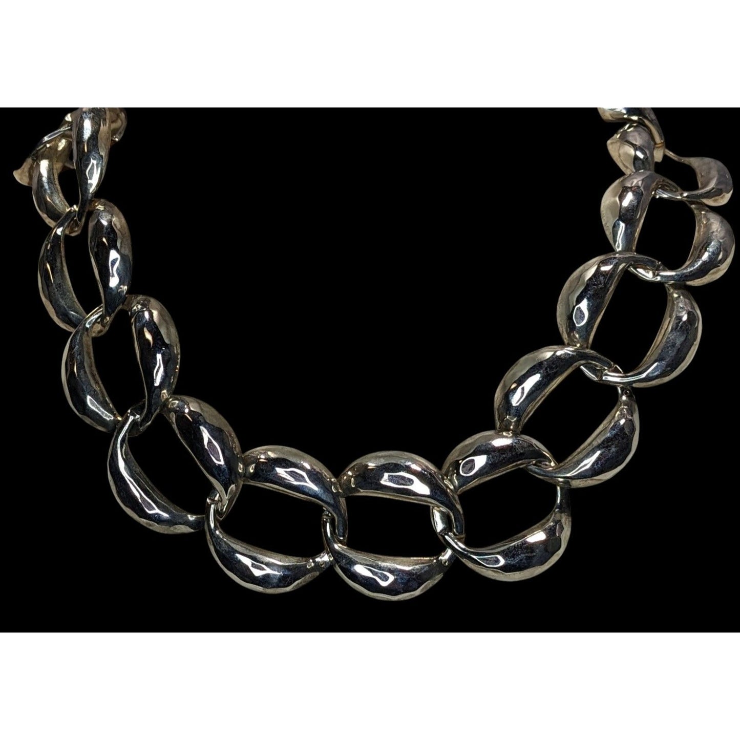 Chunky Silver Chain Necklace Statement Bold Modern Minimalist Link Jewelry