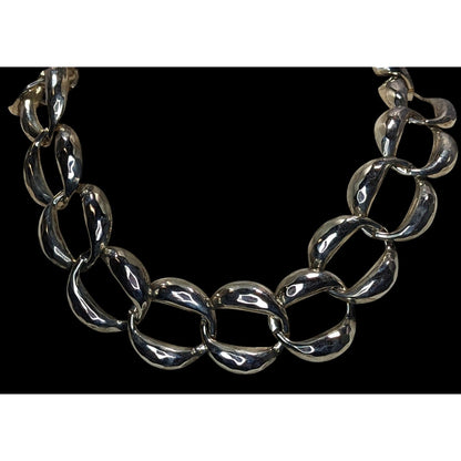 Chunky Silver Chain Necklace Statement Bold Modern Minimalist Link Jewelry