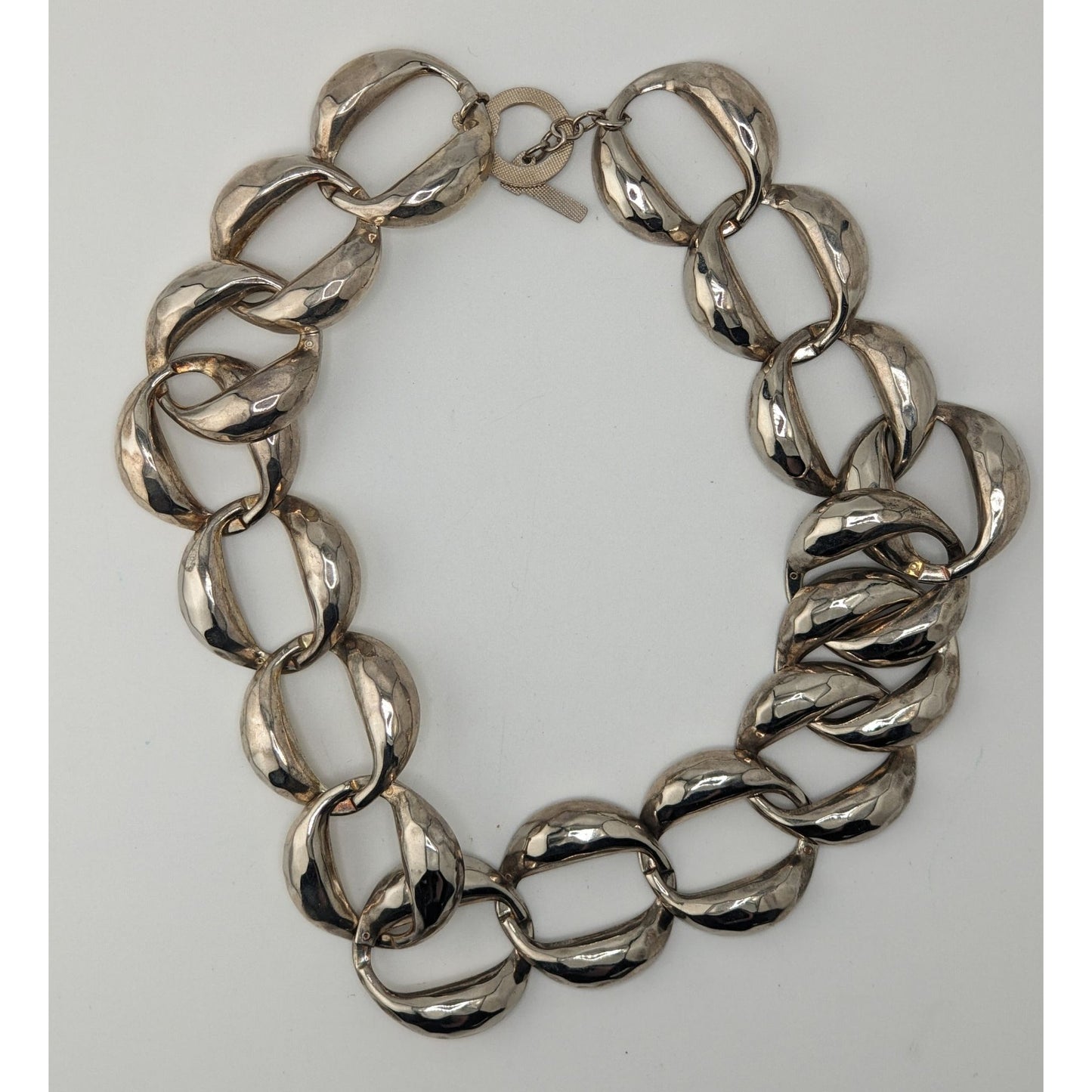 Chunky Silver Chain Necklace Statement Bold Modern Minimalist Link Jewelry