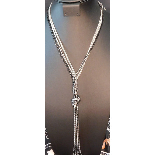 Gothic Metal Knotted Chain Tassel Necklace