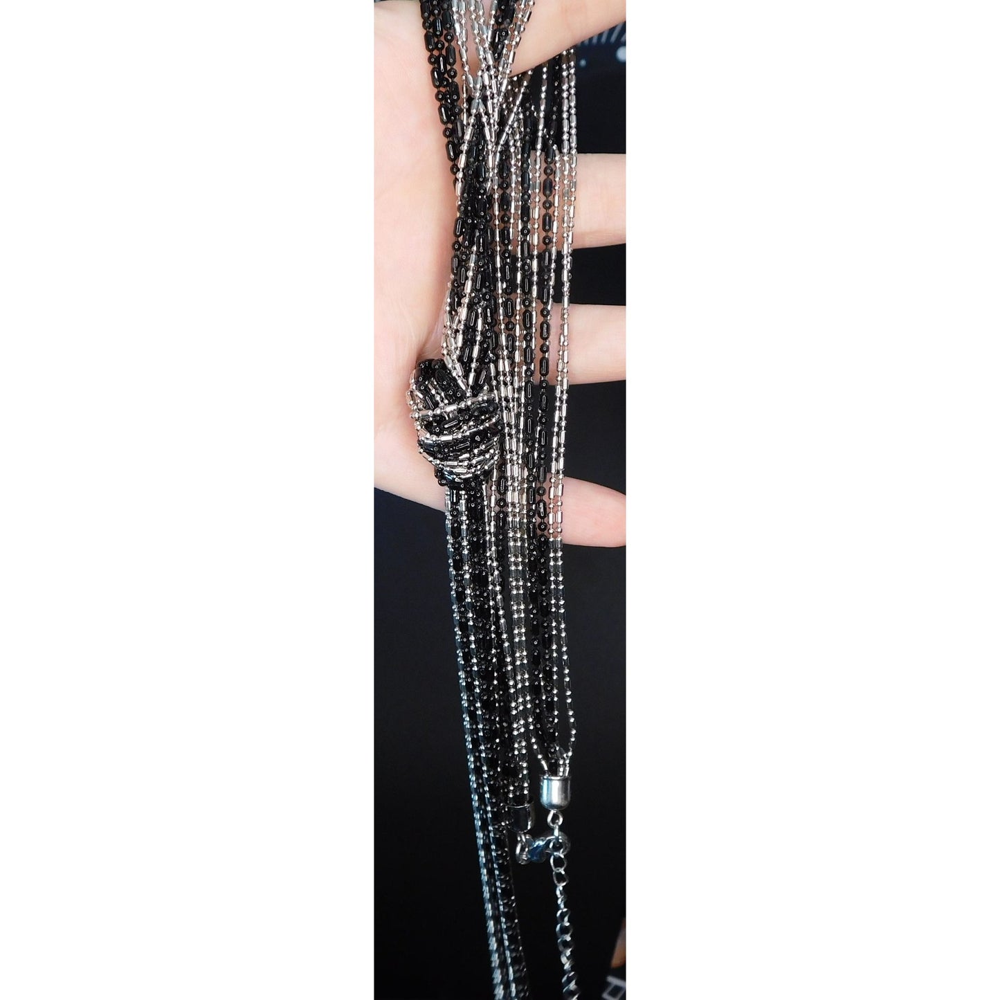 Gothic Metal Knotted Chain Tassel Necklace
