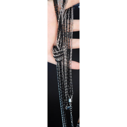 Gothic Metal Knotted Chain Tassel Necklace