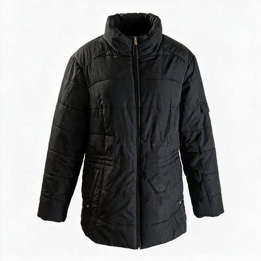 Faded Glory Black Puffer Coat Womens 3X Plus Size Quilted Winter Jacket
